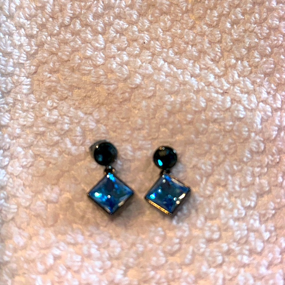 Beautiful blue rhinestone earrings